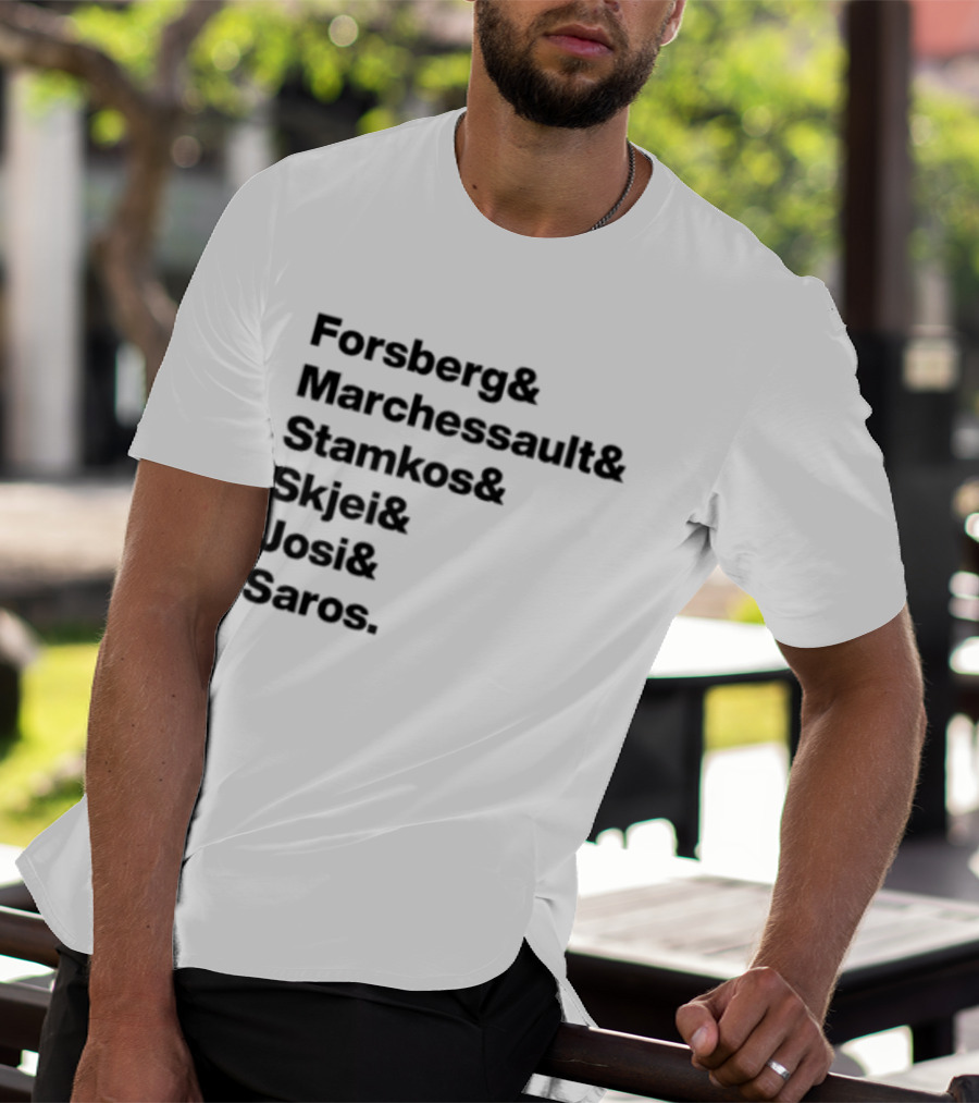 Forsberg Marchessault Stamkos Skjei Josi Saros Roster Names T-Shirt