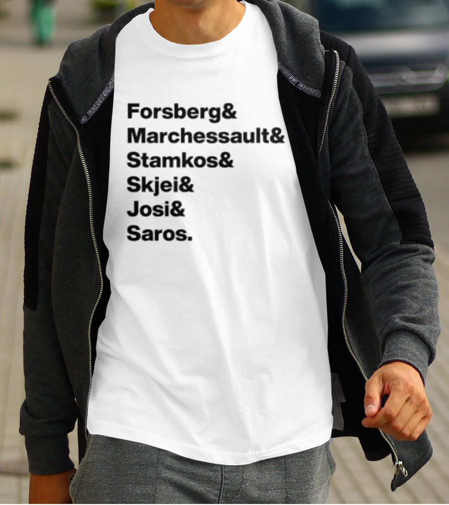 Forsberg Marchessault Stamkos Skjei Josi Saros Roster Names T-Shirt
