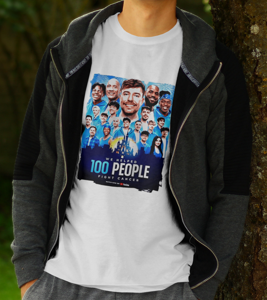 Mrbeast We Helped 100 People Fight Cancer YouTube Video Collaboration T-Shirt