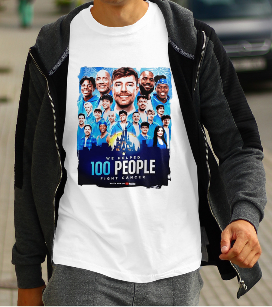 Mrbeast We Helped 100 People Fight Cancer YouTube Video Collaboration T-Shirt