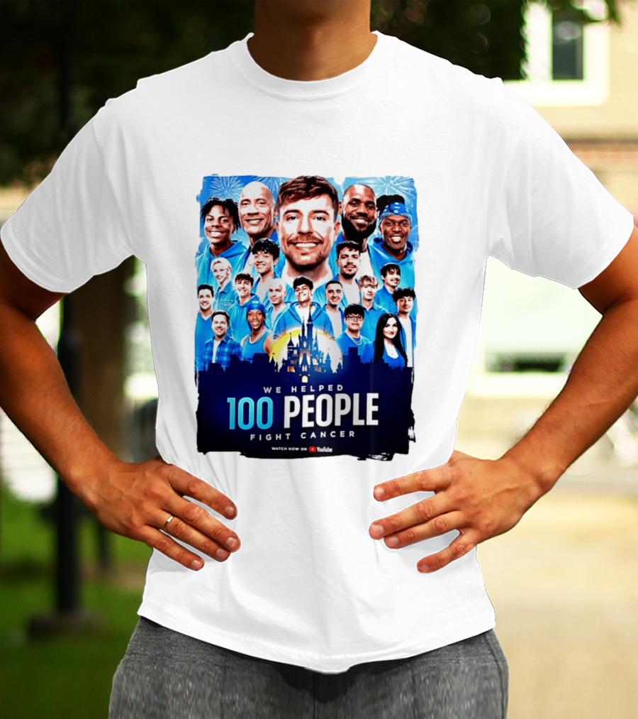 Mrbeast We Helped 100 People Fight Cancer YouTube Video Collaboration T-Shirt