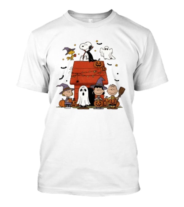Snoopy Halloween Woodstock Ghost Pumpkins Charlie Brown Lucy 2025 T-Shirt