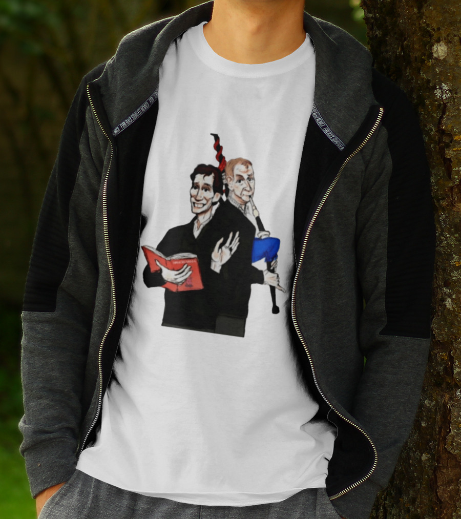 The Rest Is Politics Rory Stewart Red Book Talking Figure Cartoon T-Shirt
