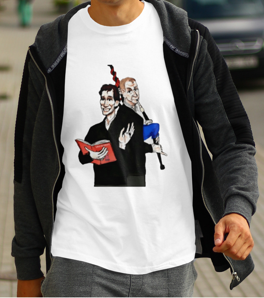The Rest Is Politics Rory Stewart Red Book Talking Figure Cartoon T-Shirt
