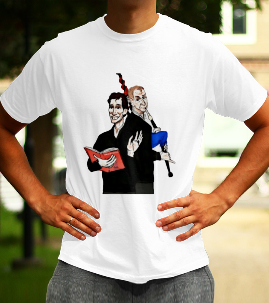 The Rest Is Politics Rory Stewart Red Book Talking Figure Cartoon T-Shirt