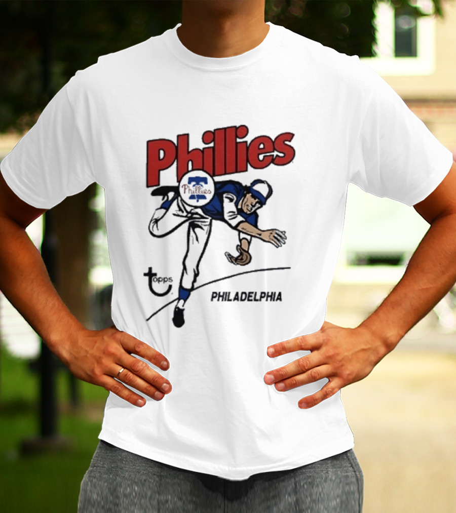 Topps Phillies Philadelphia Baseball Pitcher T-Shirt