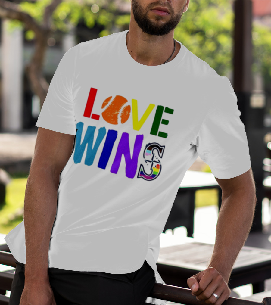 Julio Rodriguez Love Wins Seattle Mariners MLB Baseball T-Shirt