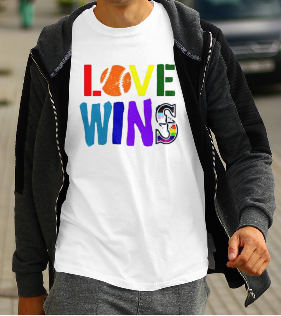Julio Rodriguez Love Wins Seattle Mariners MLB Baseball T-Shirt