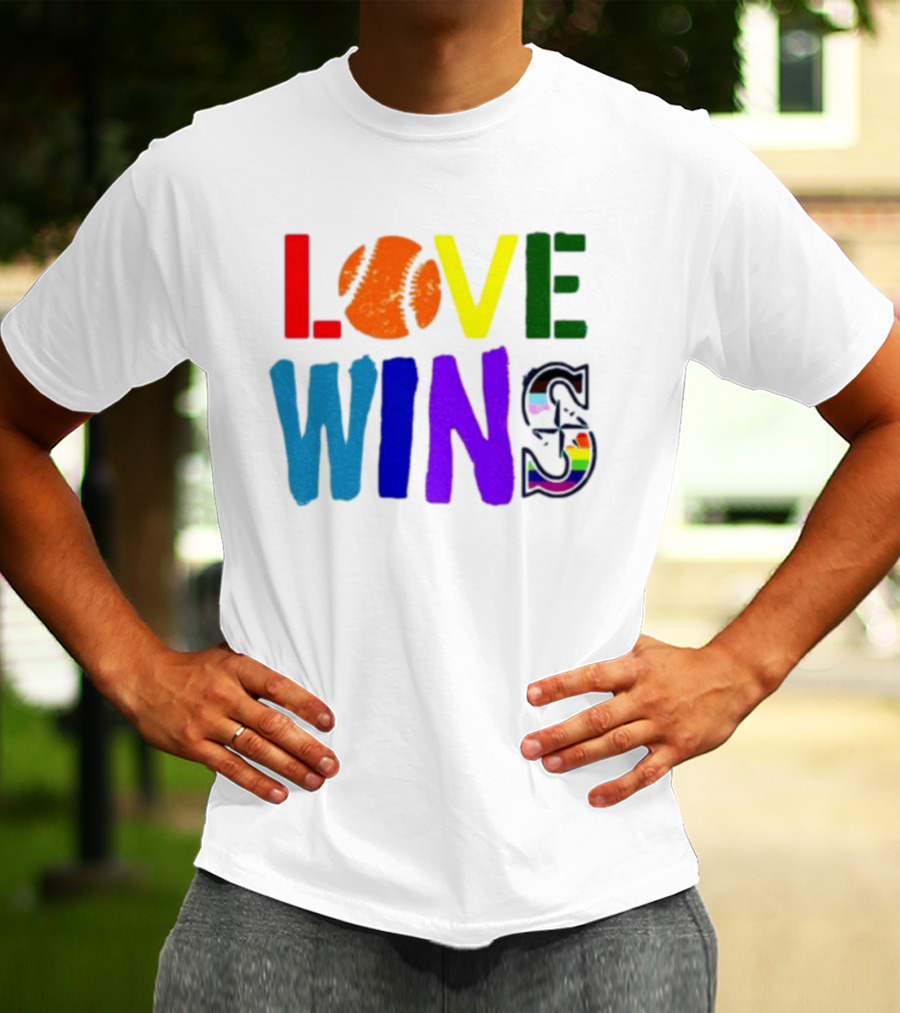 Julio Rodriguez Love Wins Seattle Mariners MLB Baseball T-Shirt
