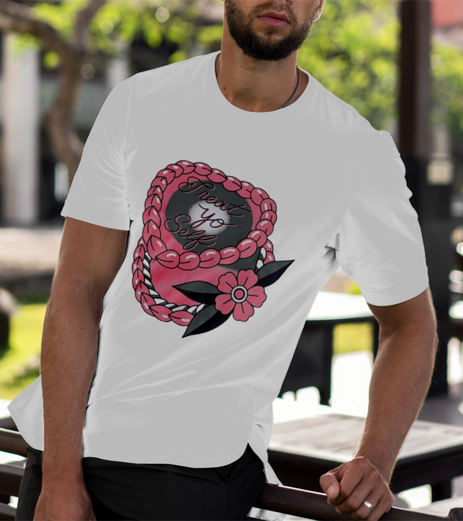 Treat Yo Self Floral Lei Parks And Recreation Pink Flower T-Shirt