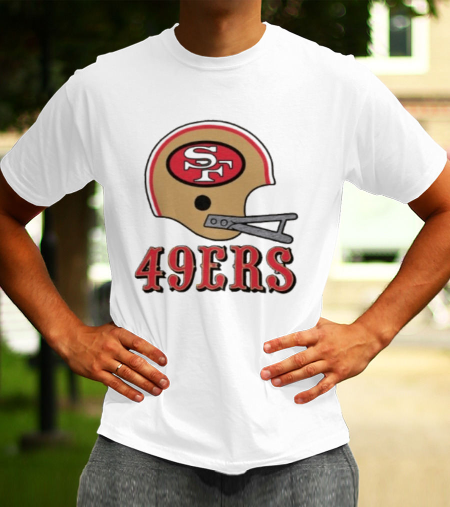 San Francisco 49ers SF Gold Helmet Big 49ers T-Shirt