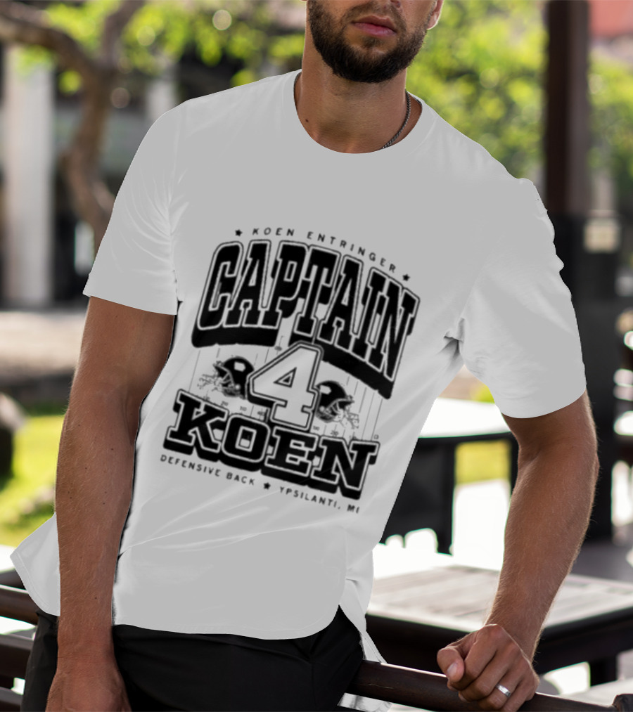 Koen Entringer Captain 4 Iowa Hawkeyes Defensive Back Ypsilanti MI T-Shirt
