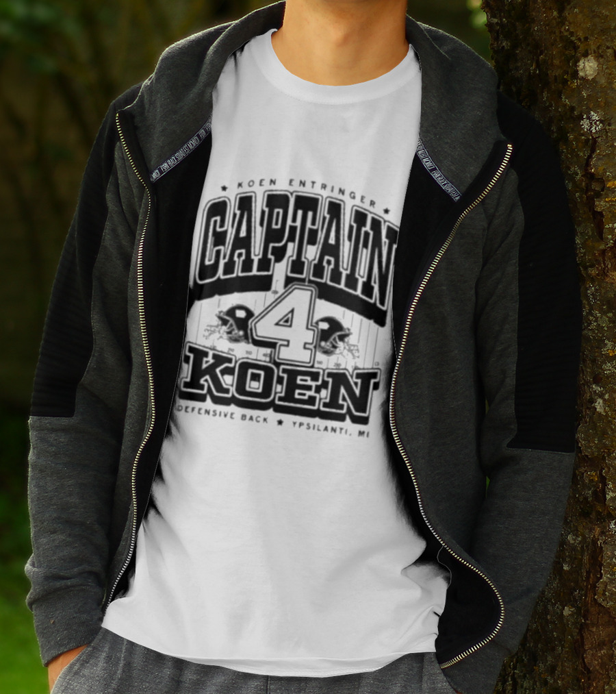Koen Entringer Captain 4 Iowa Hawkeyes Defensive Back Ypsilanti MI T-Shirt