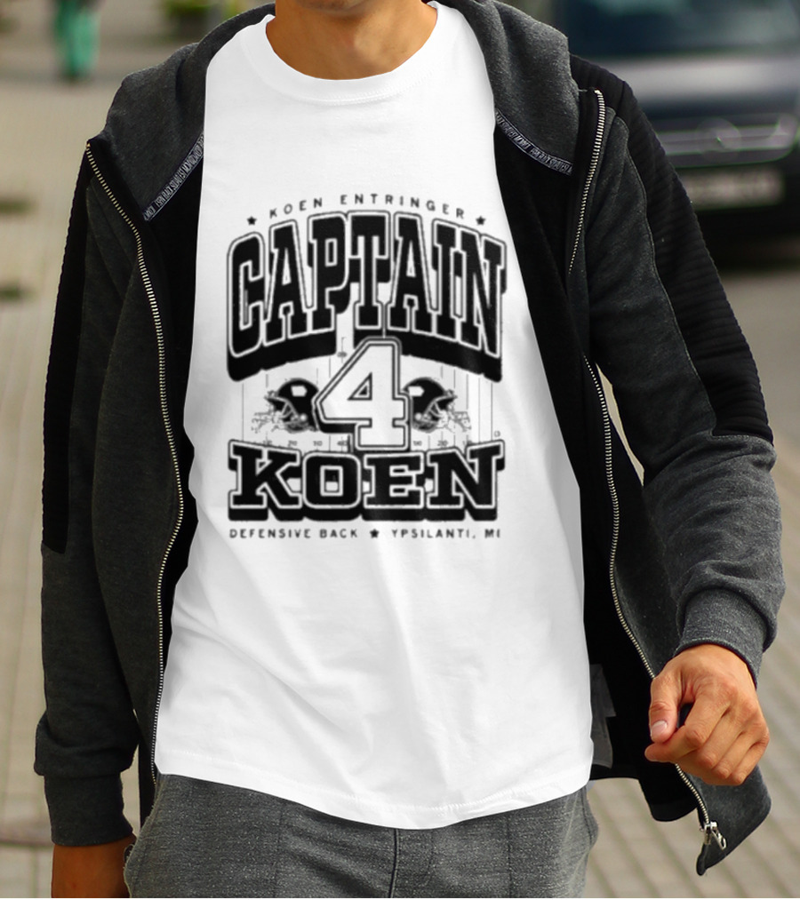 Koen Entringer Captain 4 Iowa Hawkeyes Defensive Back Ypsilanti MI T-Shirt