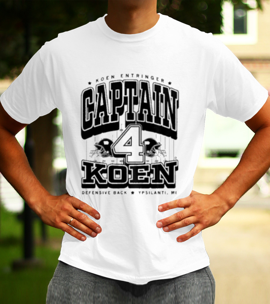 Koen Entringer Captain 4 Iowa Hawkeyes Defensive Back Ypsilanti MI T-Shirt