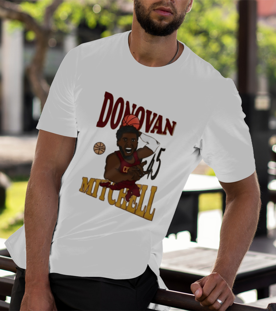 Donovan Mitchell Cleveland Cavaliers Basketball Number 45 Dunking T-Shirt