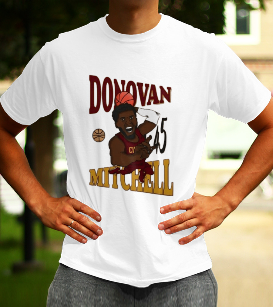 Donovan Mitchell Cleveland Cavaliers Basketball Number 45 Dunking T-Shirt