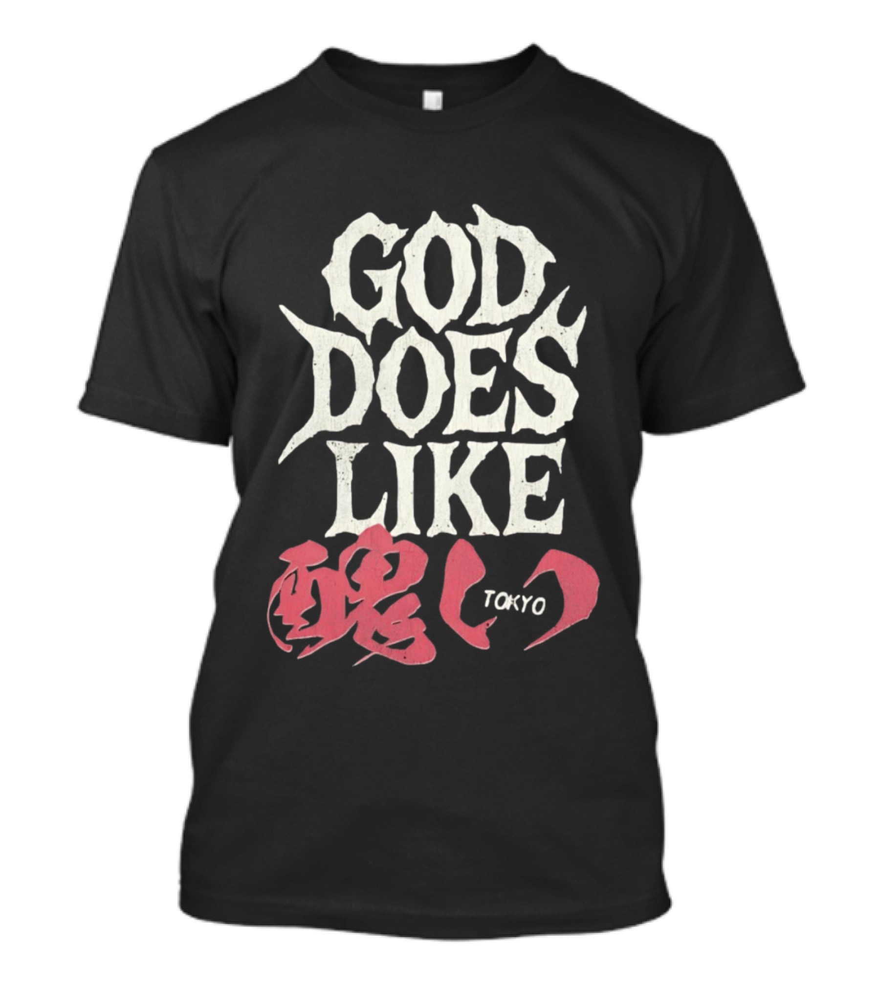 God Does Like Tokyo Japanese Kanji Soul Distressed T-Shirt