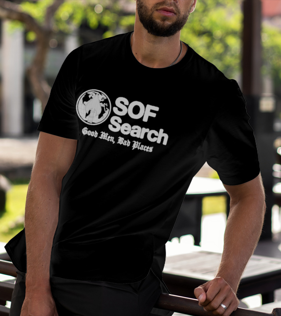 SOF Search Good Men Bad Places Spade World Map T-Shirt