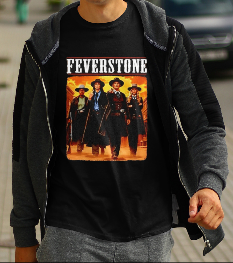 Feverstone Western Outlaws Indiana Fever WNBA Players As Gunfighter Team T-Shirt