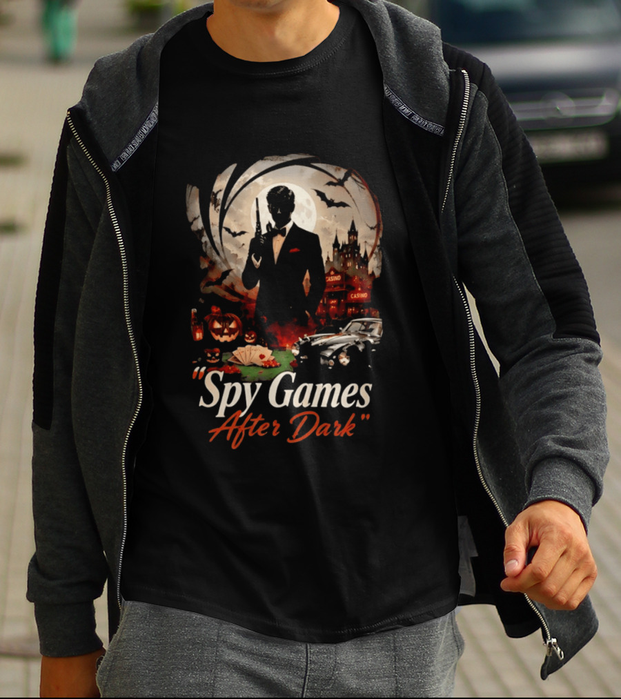 Spy Games After Dark Casino Halloween James Bond T-Shirt