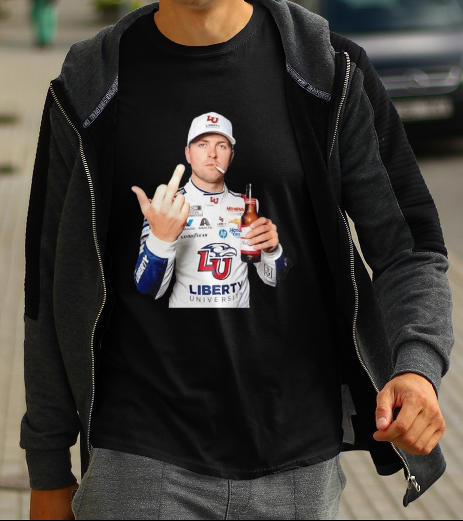 William Byron Liberty University Middle Finger Hendrick Motorsports NASCAR T-Shirt