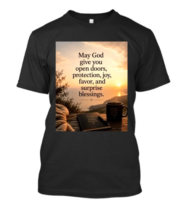 May God Give You Open Doors Protection Joy Favor Surprise Blessings Inspirational Message T-Shirt