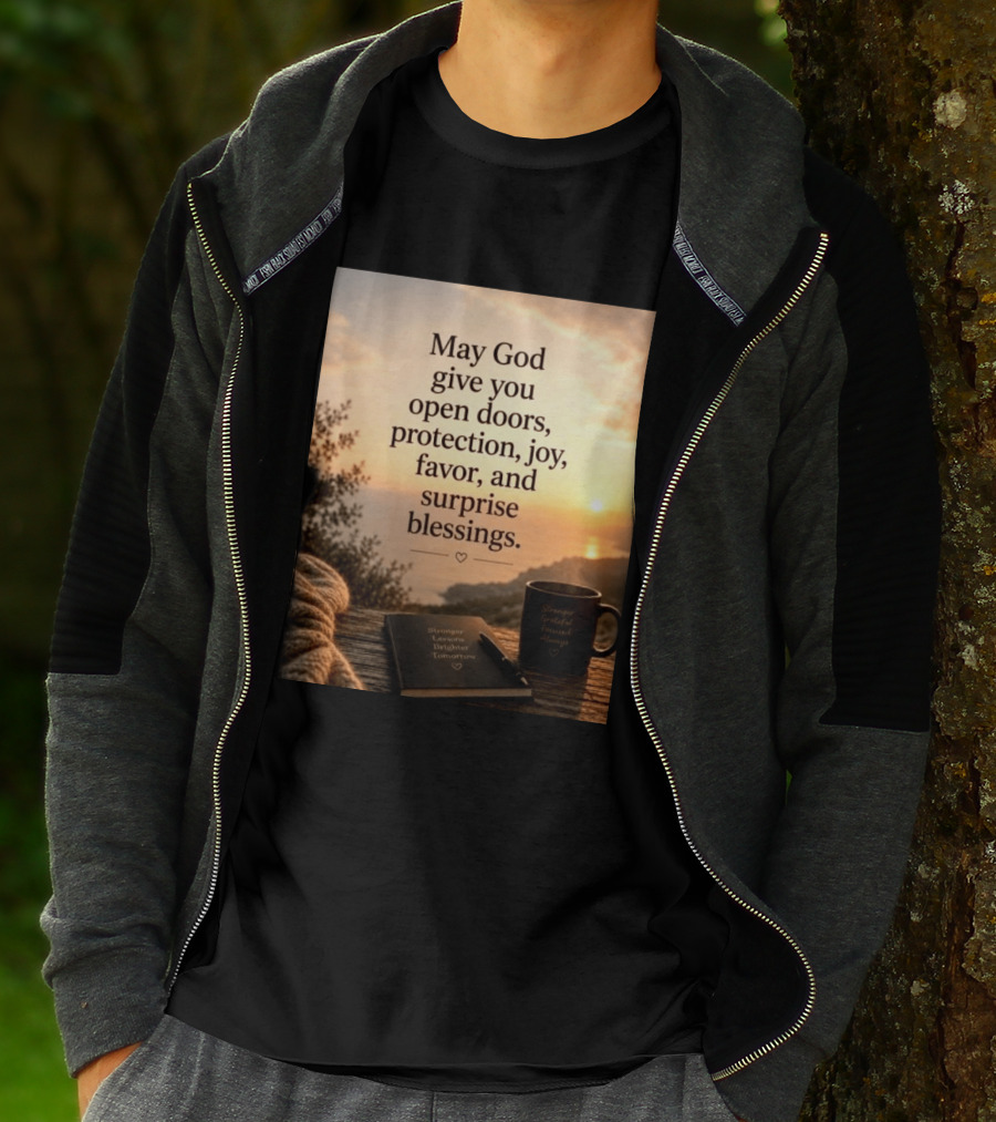 May God Give You Open Doors Protection Joy Favor Surprise Blessings Inspirational Message T-Shirt