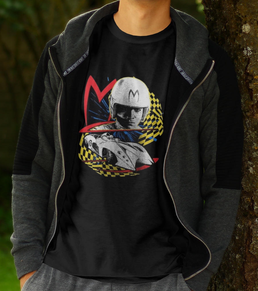 World Racing League WRL Speed Racer Mach 5 Checkered Flag Racing T-Shirt
