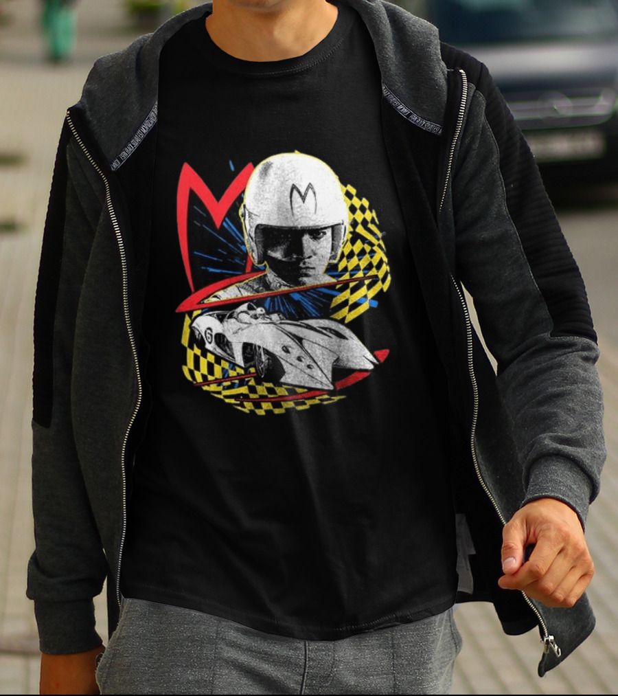 World Racing League WRL Speed Racer Mach 5 Checkered Flag Racing T-Shirt