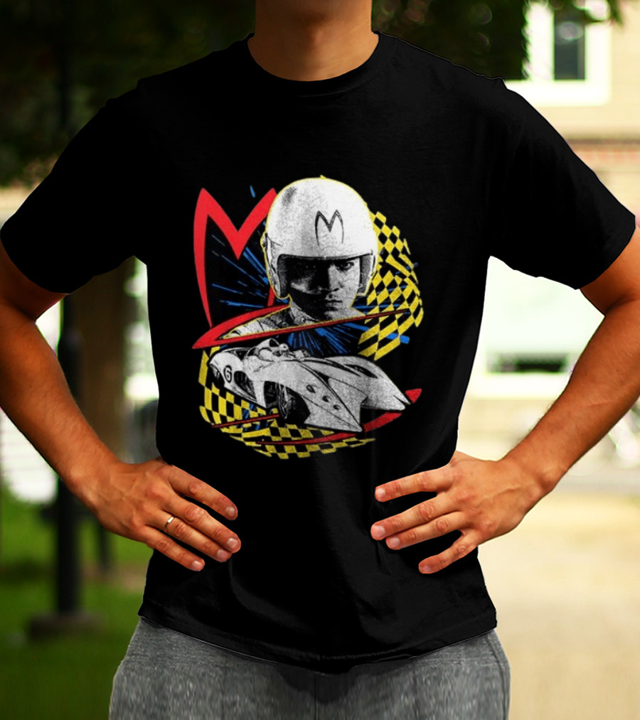 World Racing League WRL Speed Racer Mach 5 Checkered Flag Racing T-Shirt