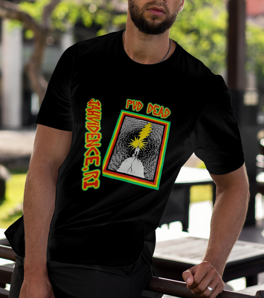 PVD Dead Jahvidence RI Providence Graphic Lightning Bolt T-Shirt