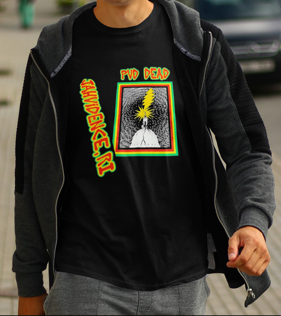 PVD Dead Jahvidence RI Providence Graphic Lightning Bolt T-Shirt