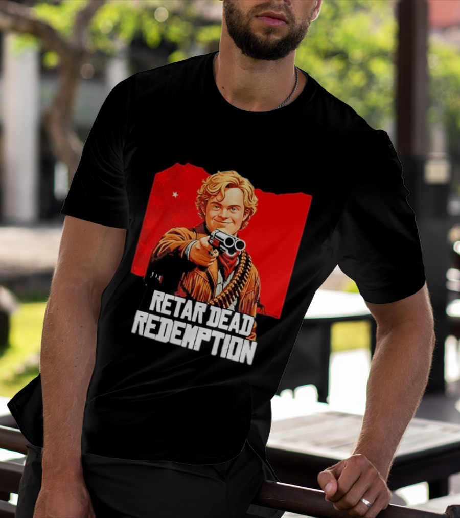 Retar Dead Redemption Western Cowboy And Revolver T-Shirt