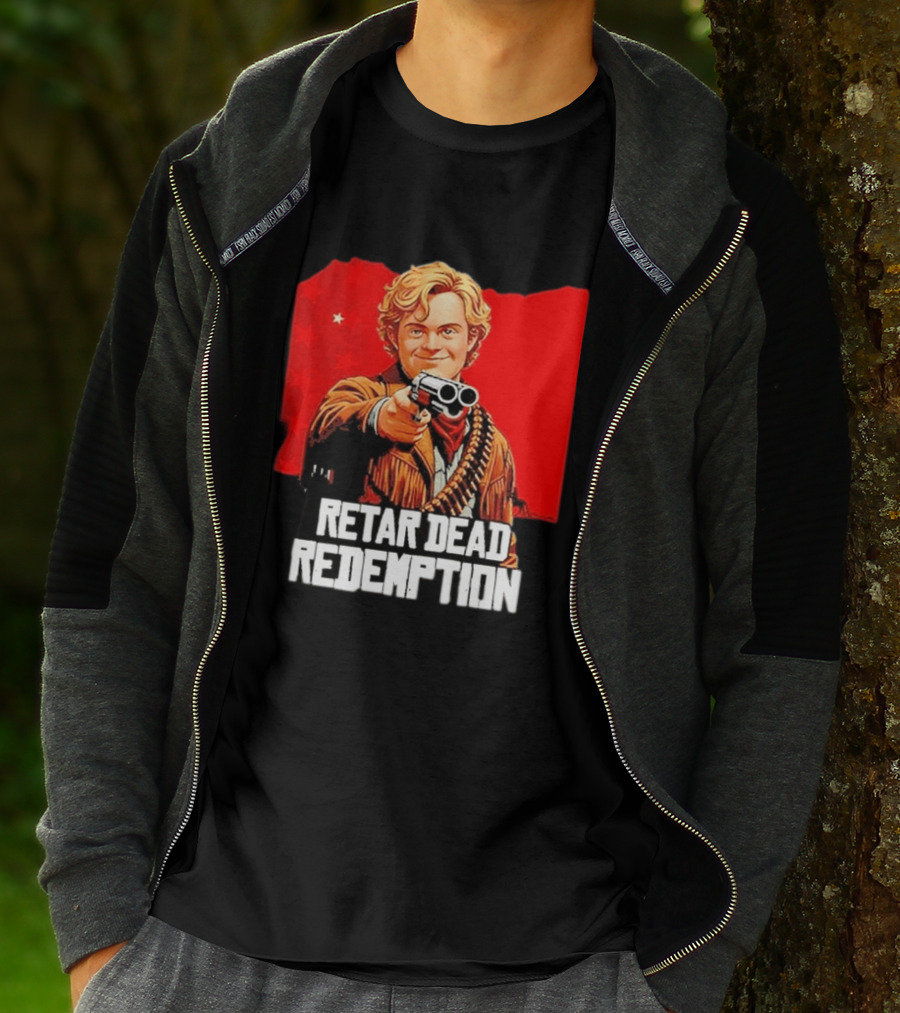 Retar Dead Redemption Western Cowboy And Revolver T-Shirt