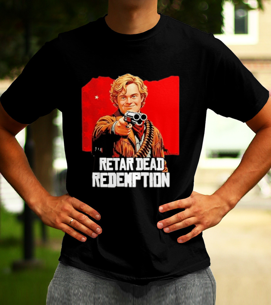 Retar Dead Redemption Western Cowboy And Revolver T-Shirt