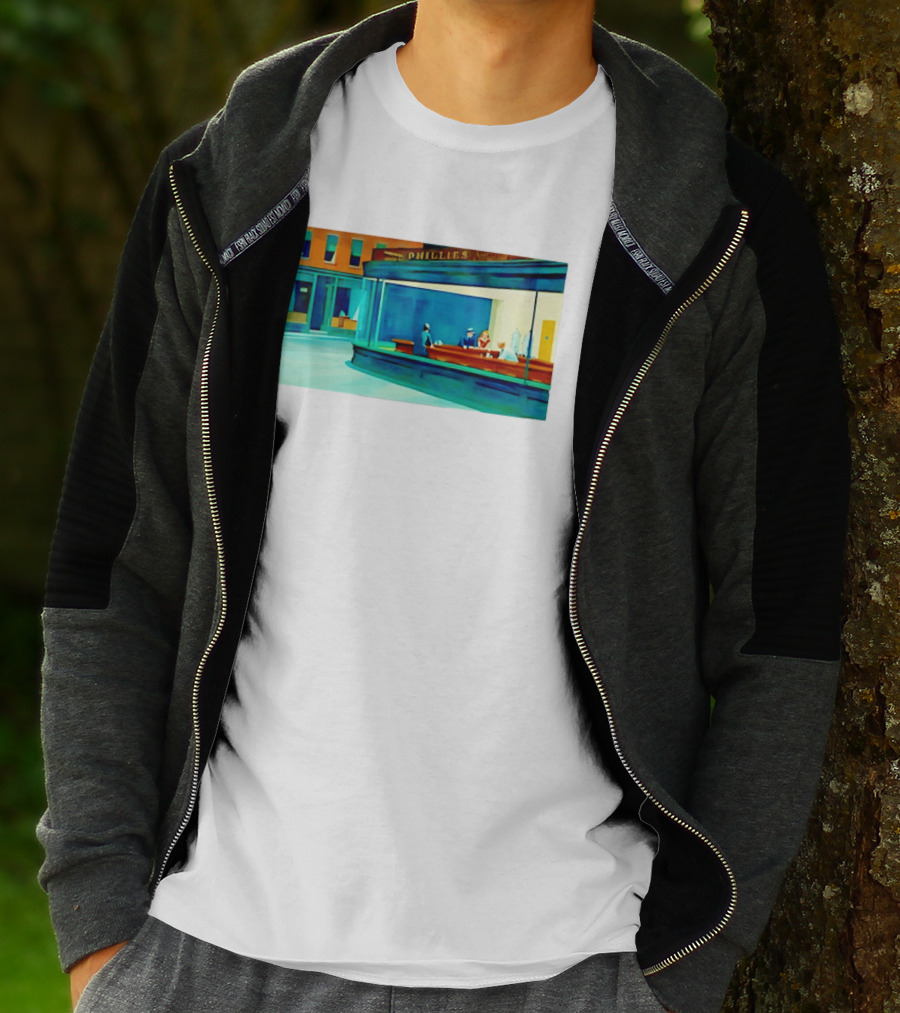 Philly Diner Institute Chicago Edward Hopper Scene T-Shirt