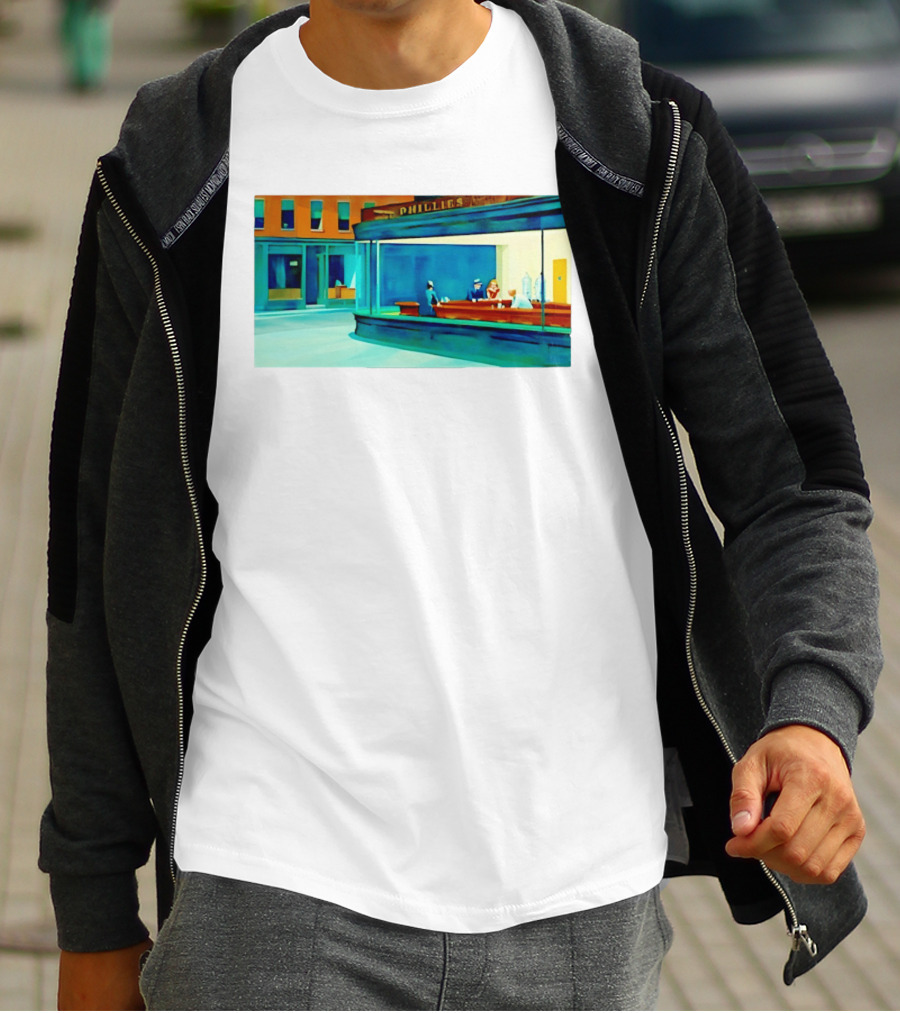 Philly Diner Institute Chicago Edward Hopper Scene T-Shirt
