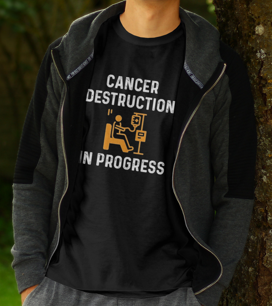 Cancer Destruction In Progress Chemotherapy Chair T-Shirt
