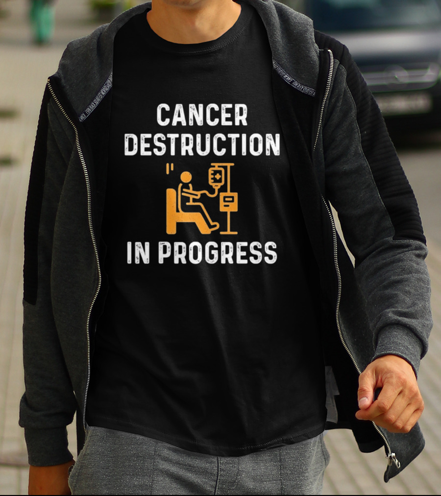 Cancer Destruction In Progress Chemotherapy Chair T-Shirt