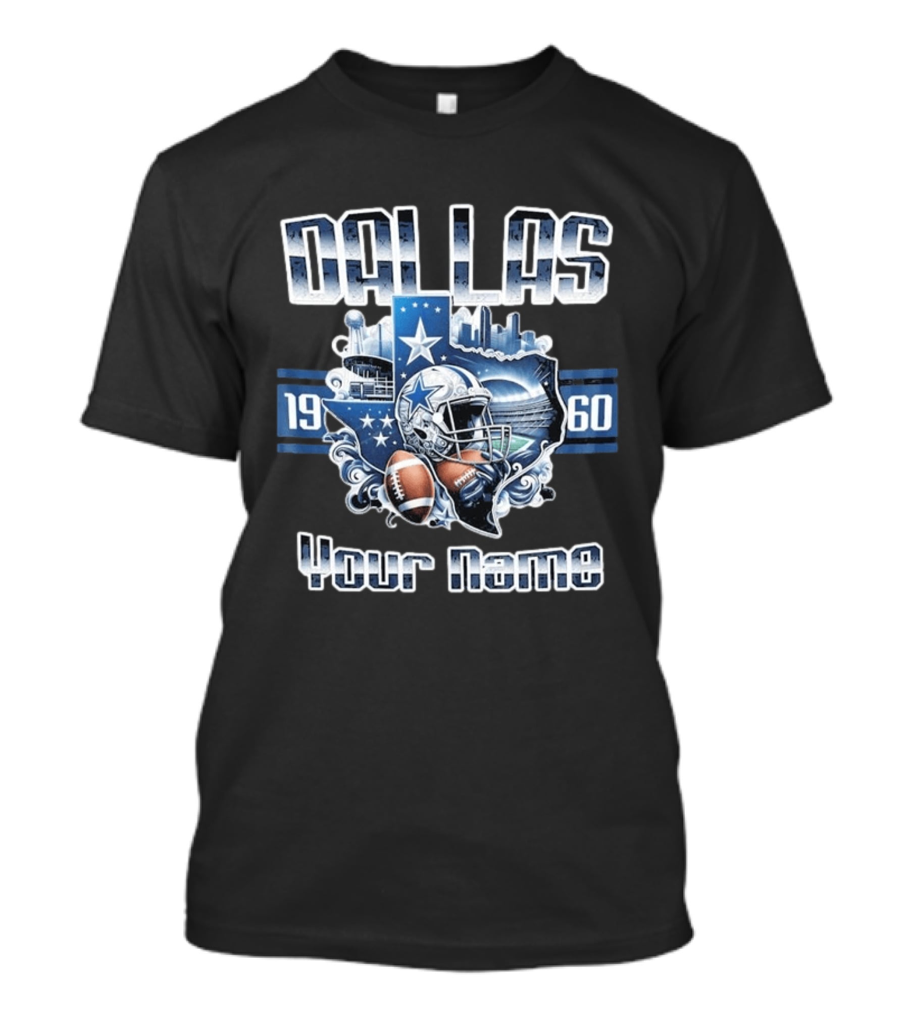 Dallas Cowboys Football 1960 Custom Your Name Option T-Shirt
