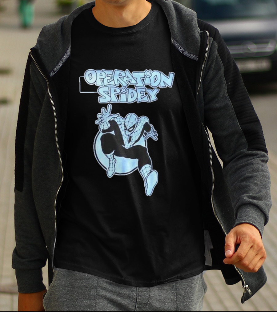 Operation Spidey Marvel Super Hero Spider Man Swinging Into Action T-Shirt
