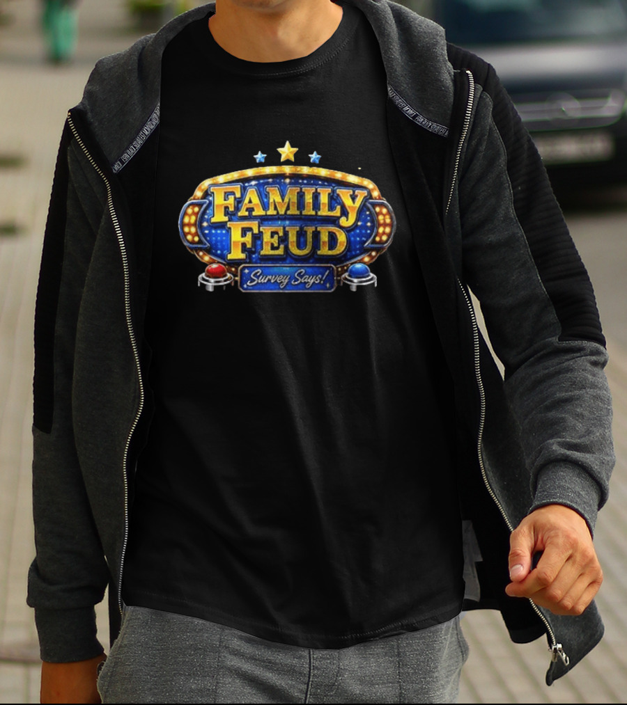 Family Feud Survey Says Game Show Logo Starburst Trivia Contest T-Shirt