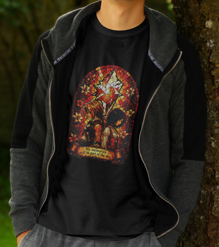 Final Fantasy Stained Glass Zidane And Garnet My Memories Will Be Part Of The Sky T-Shirt