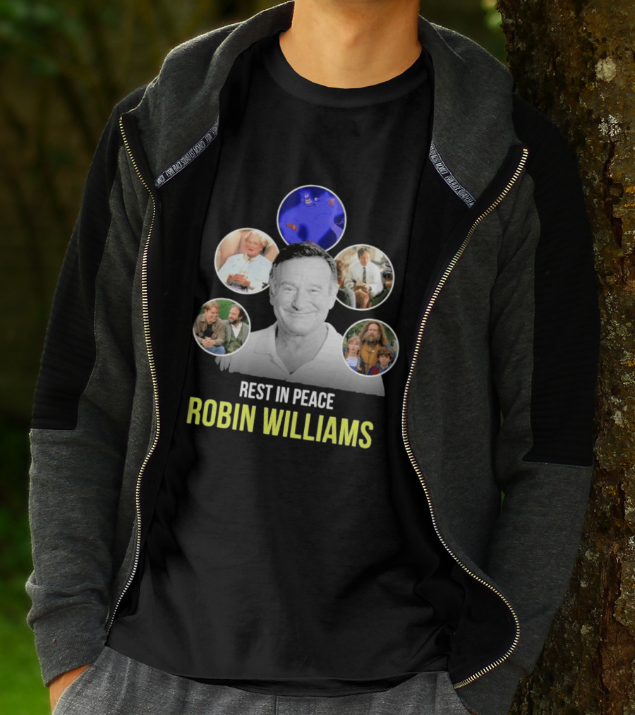 Rest In Peace Robin Williams Aladdin Genie Mrs. Doubtfire Jumanji Good Will Hunting T-Shirt