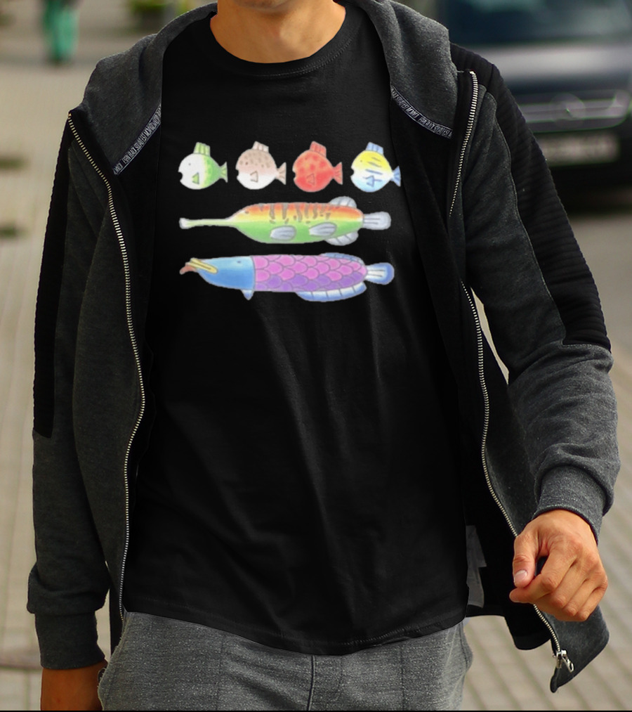 Fishing Minigame Fish Colorful Cartoon T-Shirt