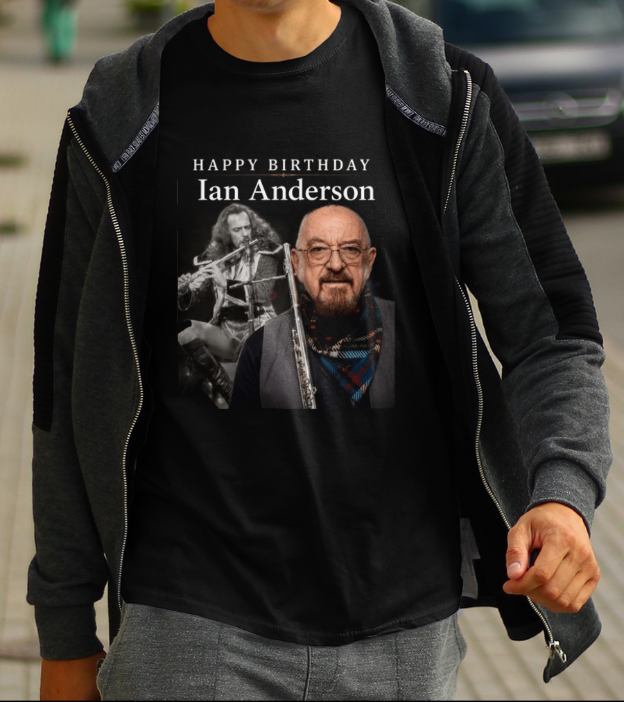 Ian Anderson Birthday Celebration Flute Iconic Musician T-Shirt