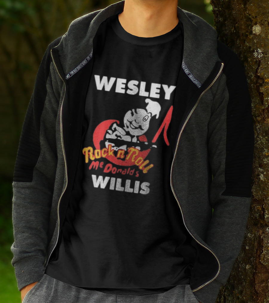 Wesley Willis McDonald's Rock N Roll Cartoon Character Moon T-Shirt