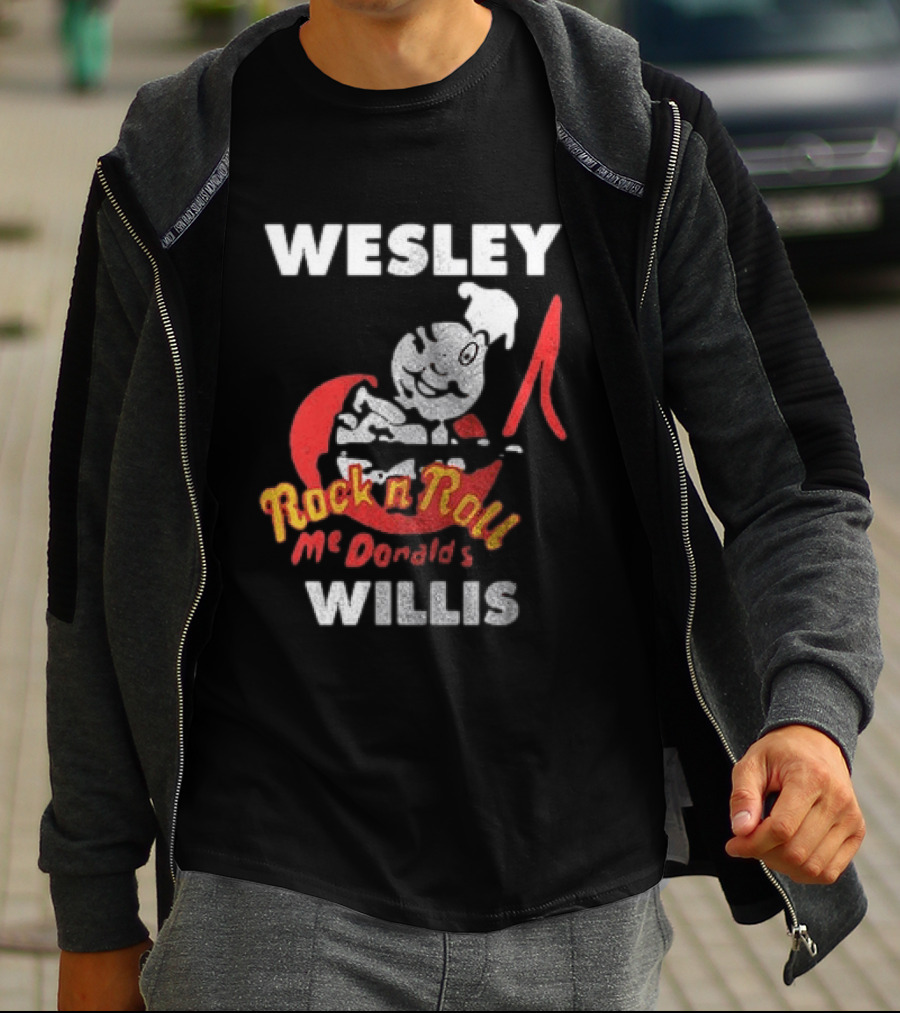 Wesley Willis McDonald's Rock N Roll Cartoon Character Moon T-Shirt