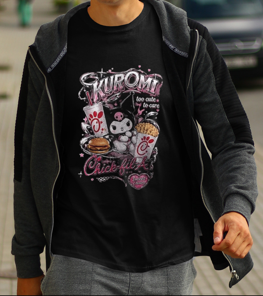 Kuromi Chick Fil A Too Cute To Care Sweet Chaos T-Shirt